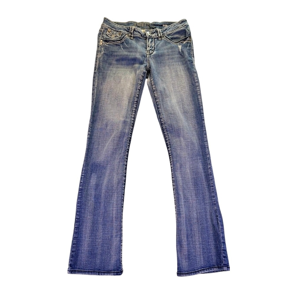 Hydraulic Bailey Bootcut Jeans Womens 9/10 Medium Wash Embellished Low Rise Y2K